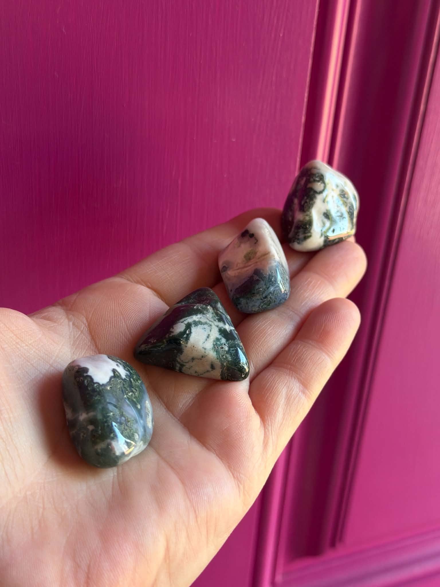 Moss Agate Tumbled Stone